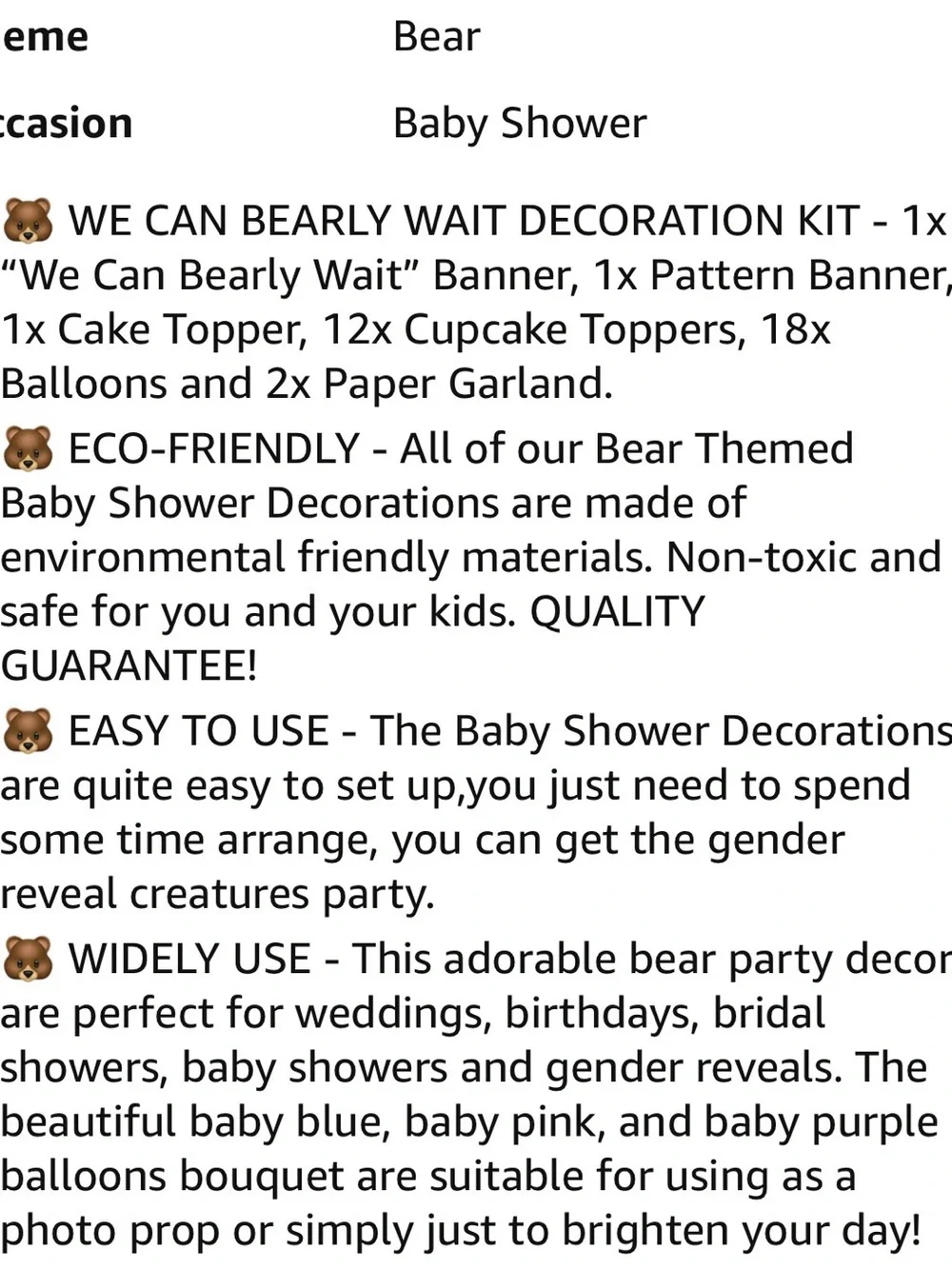 Baby Shower Party Decoration Bundle - WE CAN BEARLY WAIT DECORATION KIT